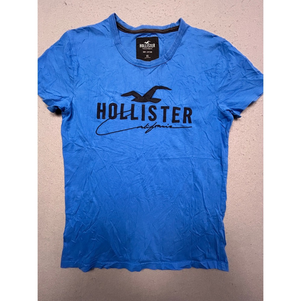 Hollister Graphic Tee 100% Cotton Blue XS Mens